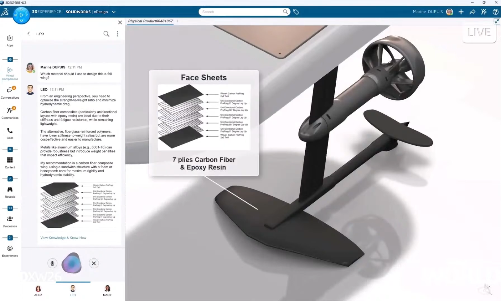 Leo answers questions from an engineering perspective. (Image: Dassault Systèmes.)