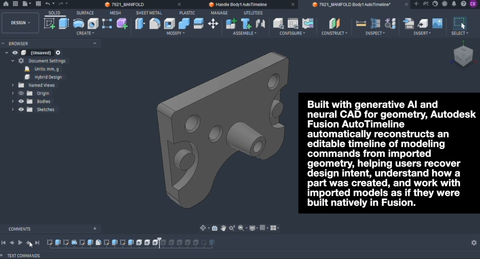 Screenshot of Fusion AutoTimeline. (Image: Autodesk.)