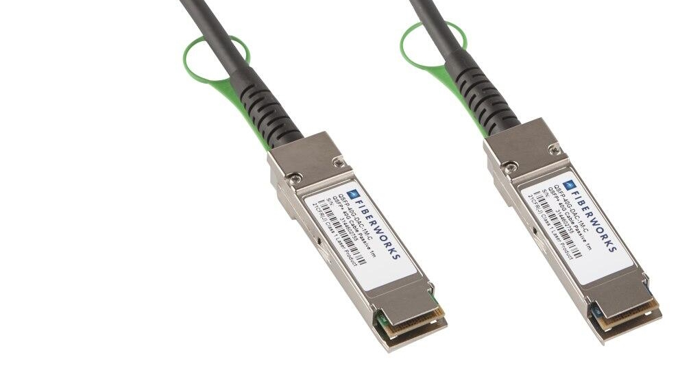 Figure 3. 400G QSFP-DD Twinax cable assemblies like this can replace fiber optic interconnects in data centers over short distances. (Image: Fiberworks)