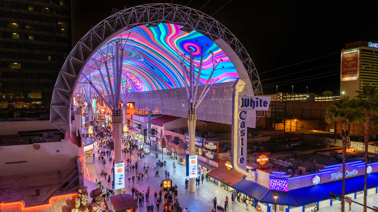 The LED canopy over Fremont Street in downtown Las Vegas